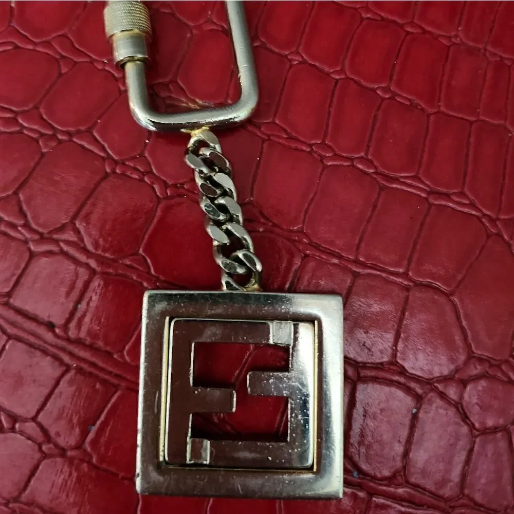 Authentic Fendi Silver Rare Key Fob